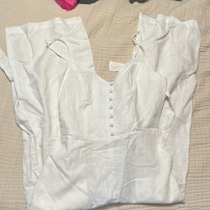 Banana Republic white linen jumpsuit- size 0